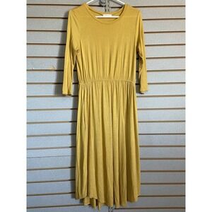 Reborn J‎ Mustard Yellow Long Sleeve Dress Pockets Medium